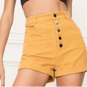 NWT Superdown Francis Cord Mustard Yellow Corduroy Shorts M